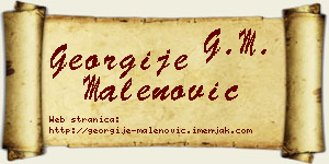 Georgije Malenović vizit kartica